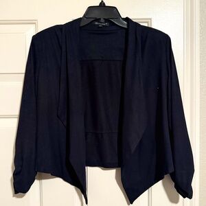 Shinestar, Sz. Large, Black Faux Suede Cropped Blazer